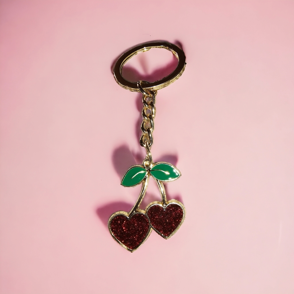 🍒Cherry Hearts PURSE CHARM/KEYCHAIN | FREE w/ any BUNDLE or $8